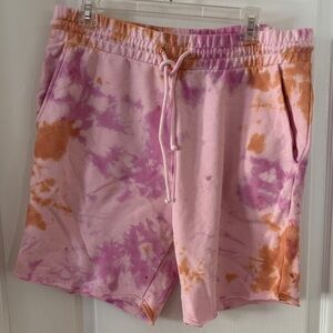 H&M Pink and Orange Tie-Dye Athletic Shorts